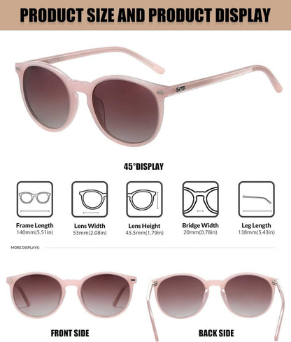 DUCO Damen Retro Polarisierte Sonnenbrille Vintage UV400