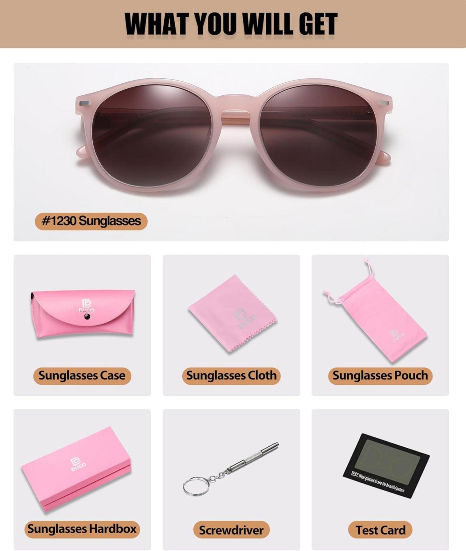Damen Sonnenbrille Retro Polarisiert UV400 Schutz Acetat Rahmen Leicht