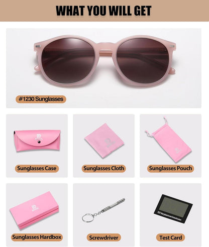 Damen Sonnenbrille Retro Polarisiert UV400 Schutz Acetat Rahmen Leicht