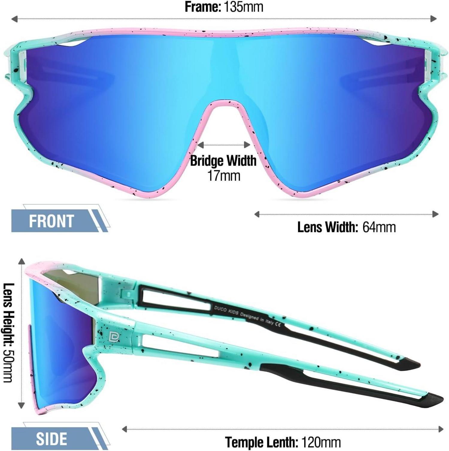 Kinder Sport Sonnenbrille UV400 Schutz TR90 Rahmen DK268 Blau/rosa