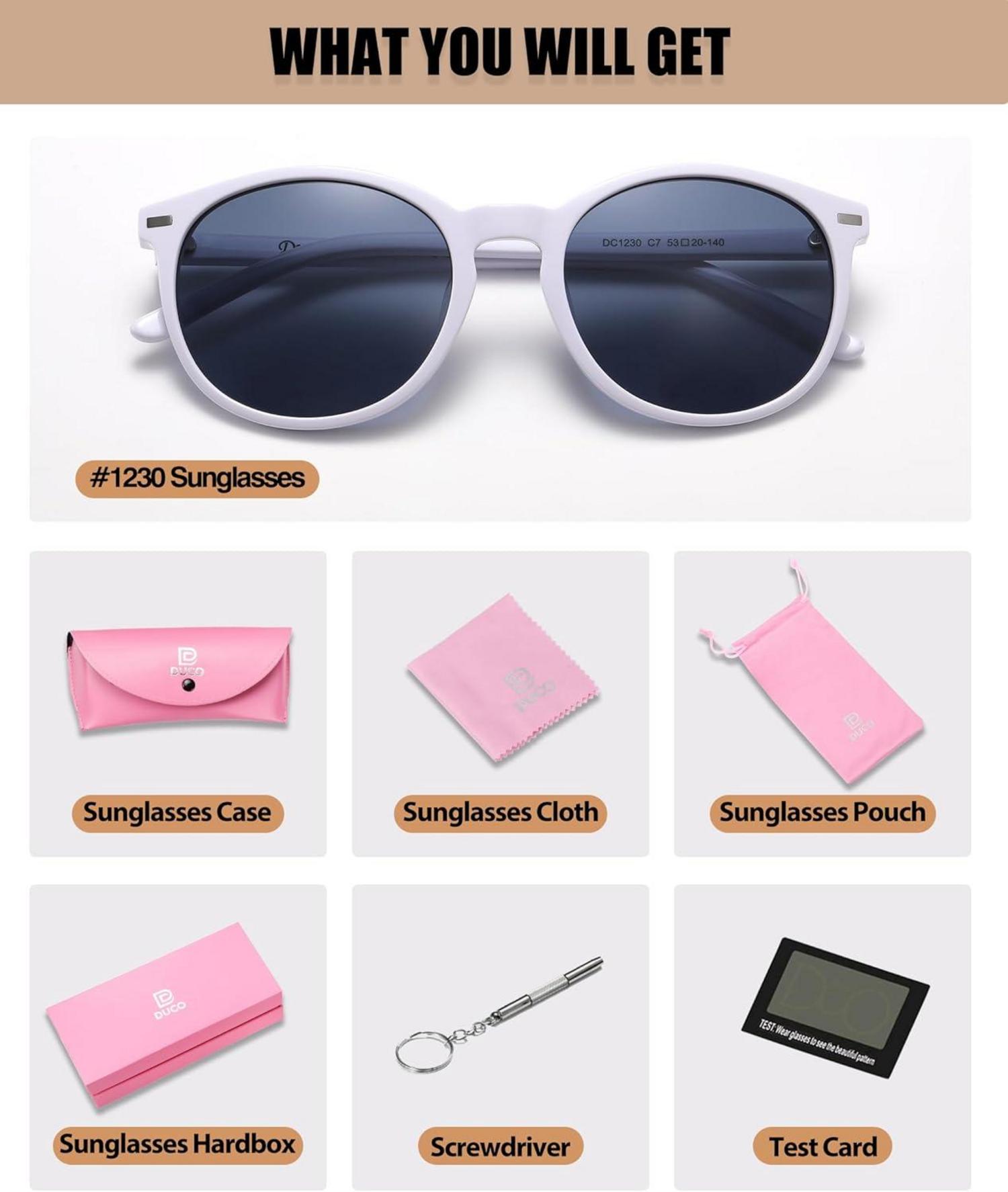 Retro Polarisierte Damen Sonnenbrille UV400 Vintage Acetat Rahmen