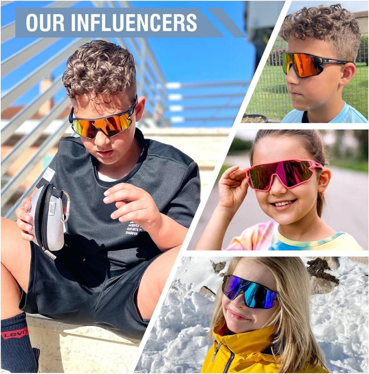 Kinder Sport Sonnenbrille TR90 Rahmen UV400 Jugend