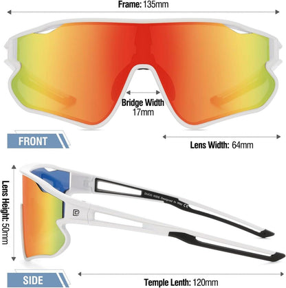 Kinder Sport Sonnenbrille UV400 TR90 Rahmen DK268 Weiß Orange