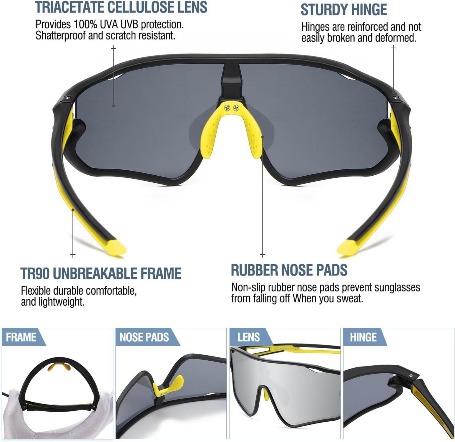 DUCO Kinder Sonnenbrille Jugend Baseball TR90 Rahmen UV400 Sport Sonnenbrillen DK268
