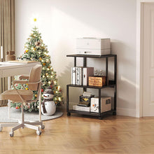 Druckertisch mit rollbaren Rädern, 3 Ebenen, Holz