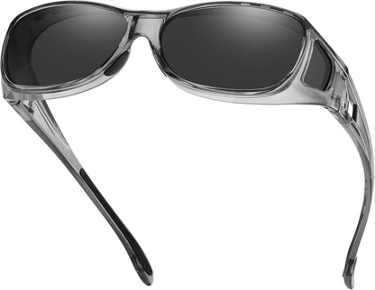 Polarisierte Sonnenbrille UV400 Schutz Wrap Around Clear Grau