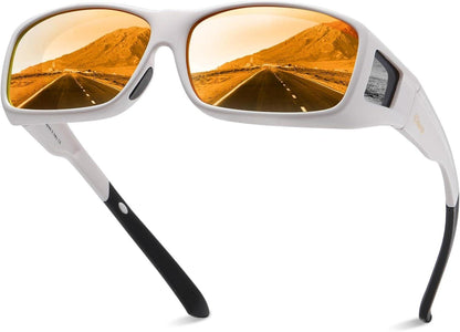 Polarisierte UV400-Sonnenbrille mit weißem Rahmen für