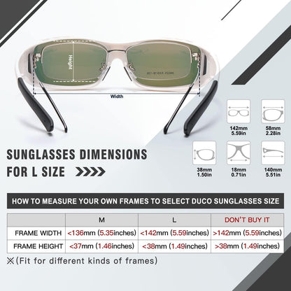 Polarisierte Überbrille UV400 Schutz für Brillenträger - L Größe Weiß/Rot