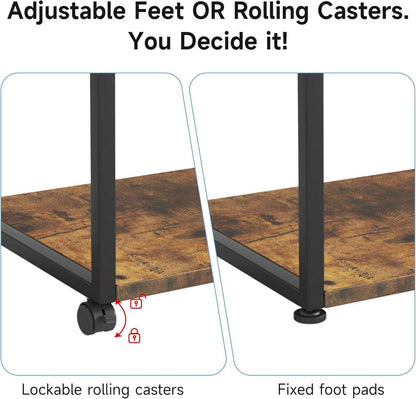 Druckertisch Druckerständer rollbar 3 Ebenen Holz Metallkonstruktion