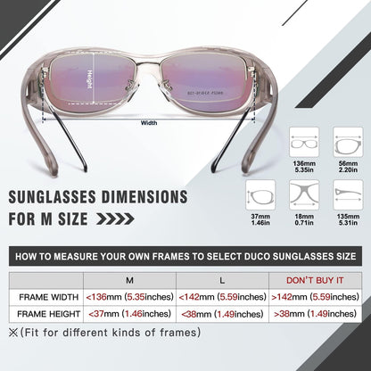 Polarisierte Überbrille UV400 Schutz Grün Linse Transparent Grau