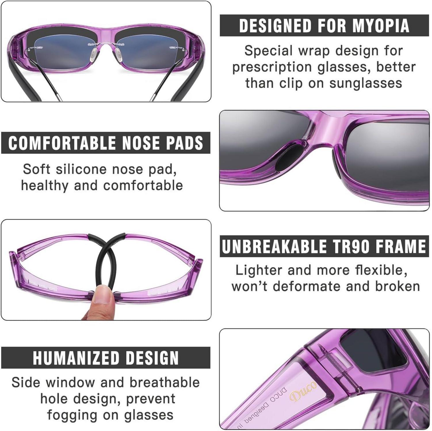 Polarisierte Sonnenbrille mit UV400-Schutz und Überbrille für