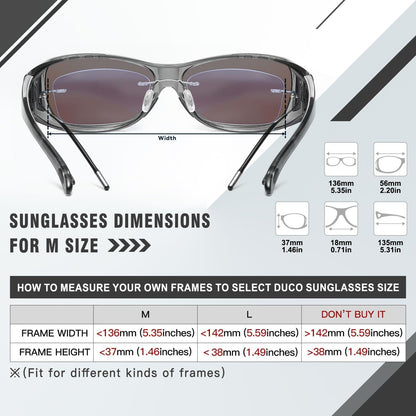 Polarisierte Sonnenbrille UV400 Schutz Überbrille Fit-over DUCO M Clear Grau Blau