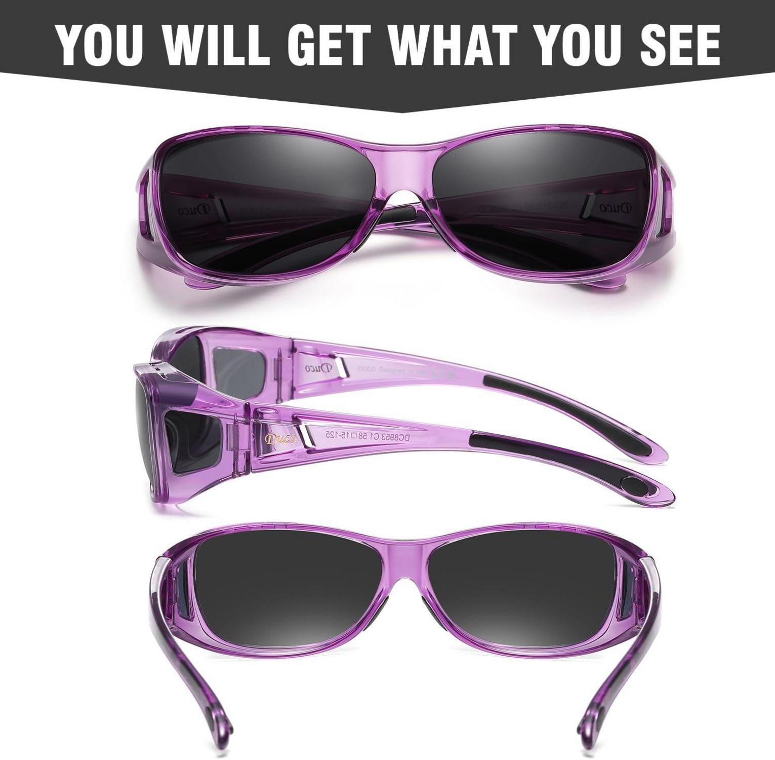 Polarisierte Sonnenbrille UV400-Schutz Überbrille Clear Lila