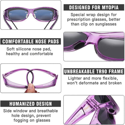 Polarisierte Sonnenbrillen UV400 Schutz Überbrille Brillenträger
