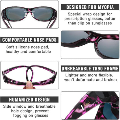 Polarisierte Überbrille UV400 Schutz Lila Linse DUCO