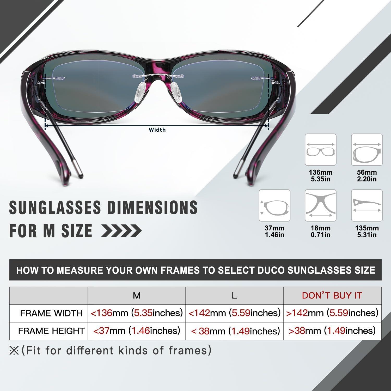 Polarisierte Überbrille für Brillenträger UV400 Schutz Gr. M/L Lila Tortoise