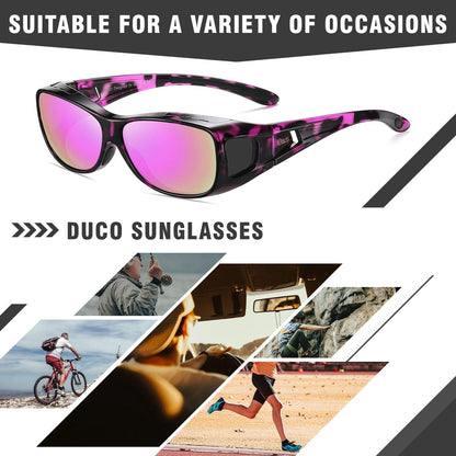 Polarisierte Überbrille UV400 Schutz Sonnenbrille Polbrille Lila/Tortoise