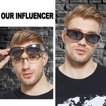 DUCO Polarisierte Überbrille Transparent Braun Blau Linse
