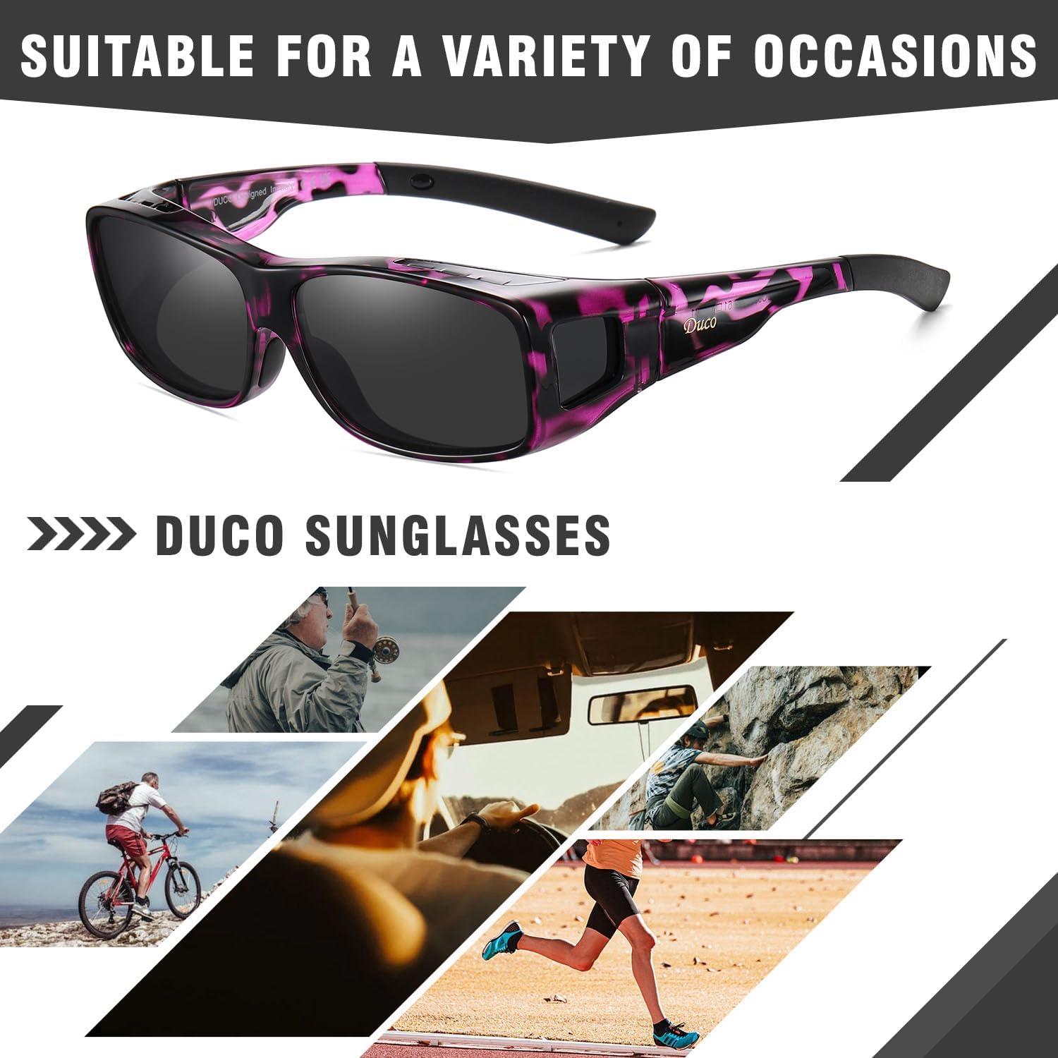 Polarisierte Überbrille UV400 Schutz für Brillenträger L Größe Schwarz Grau