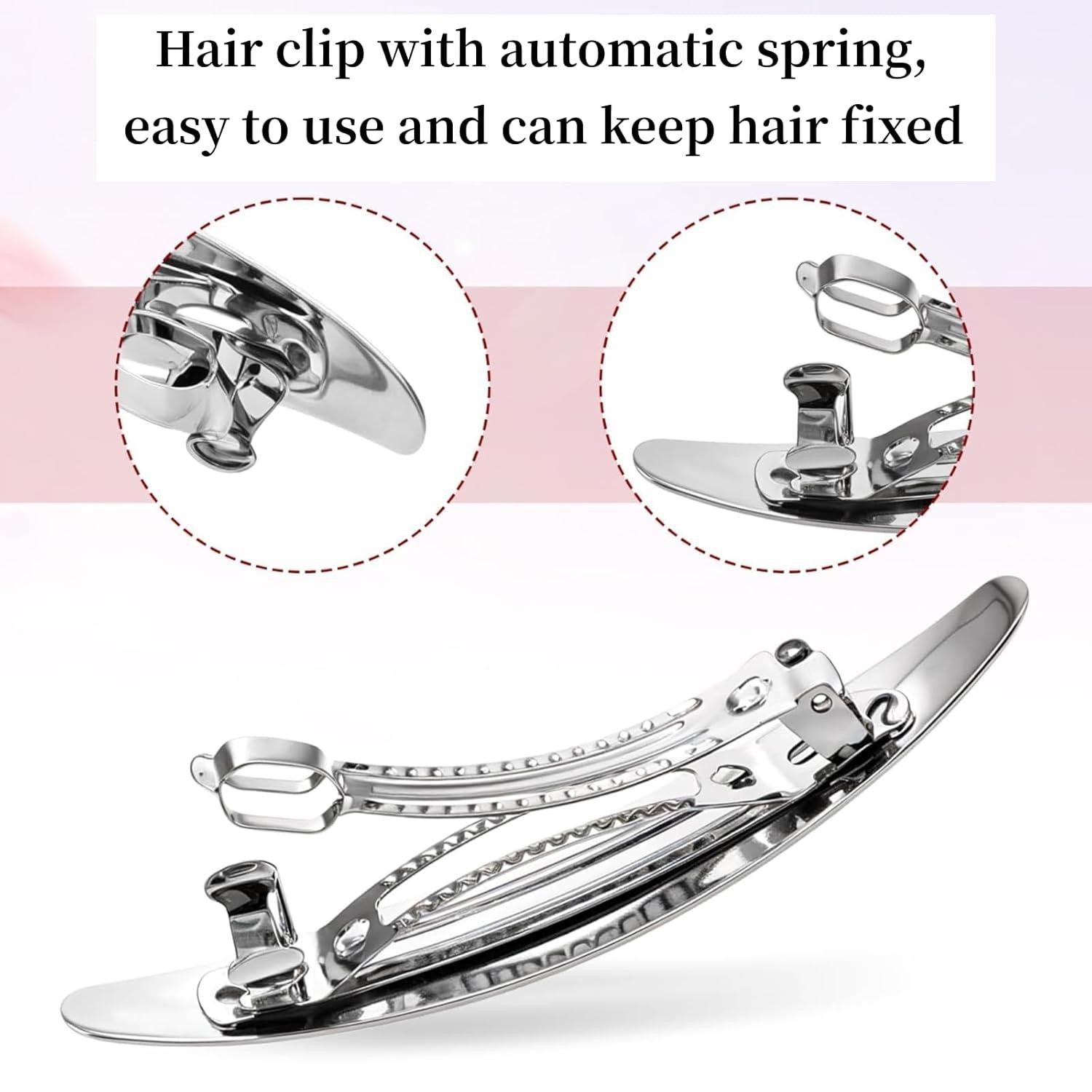 2er Set Metall Haarklammern Damen Automatische Feder Clips