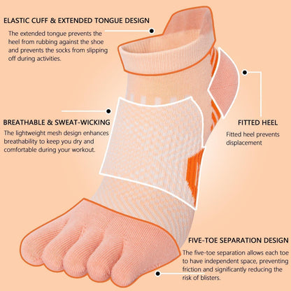 Damen Zehensocken 5er-Pack – Atmungsaktiv & Komfortabel für Sport & Alltag