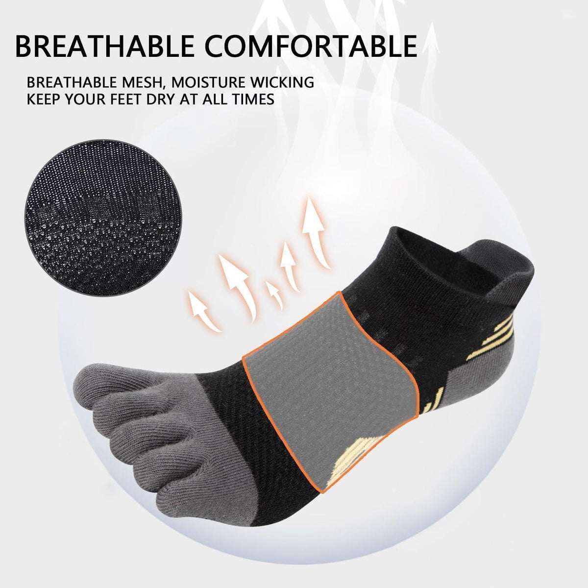 Damen Zehensocken 5er-Pack – Atmungsaktiv & Komfortabel für Sport & Alltag