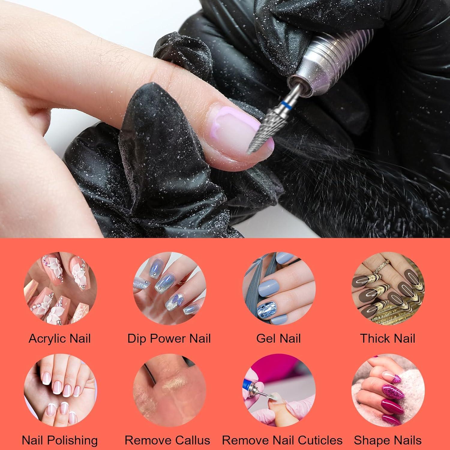 Hartmetall-Nagelbohrer Set Keramik Nagelfräser Acryl Gel entfernen 6