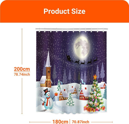 Duschvorhang 180x200cm Weihnachtsstimmung wasserabweisend beschwert