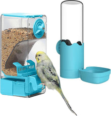 Automatischer Vogelfutterspender Wasserspender Set mit Sitzstange für