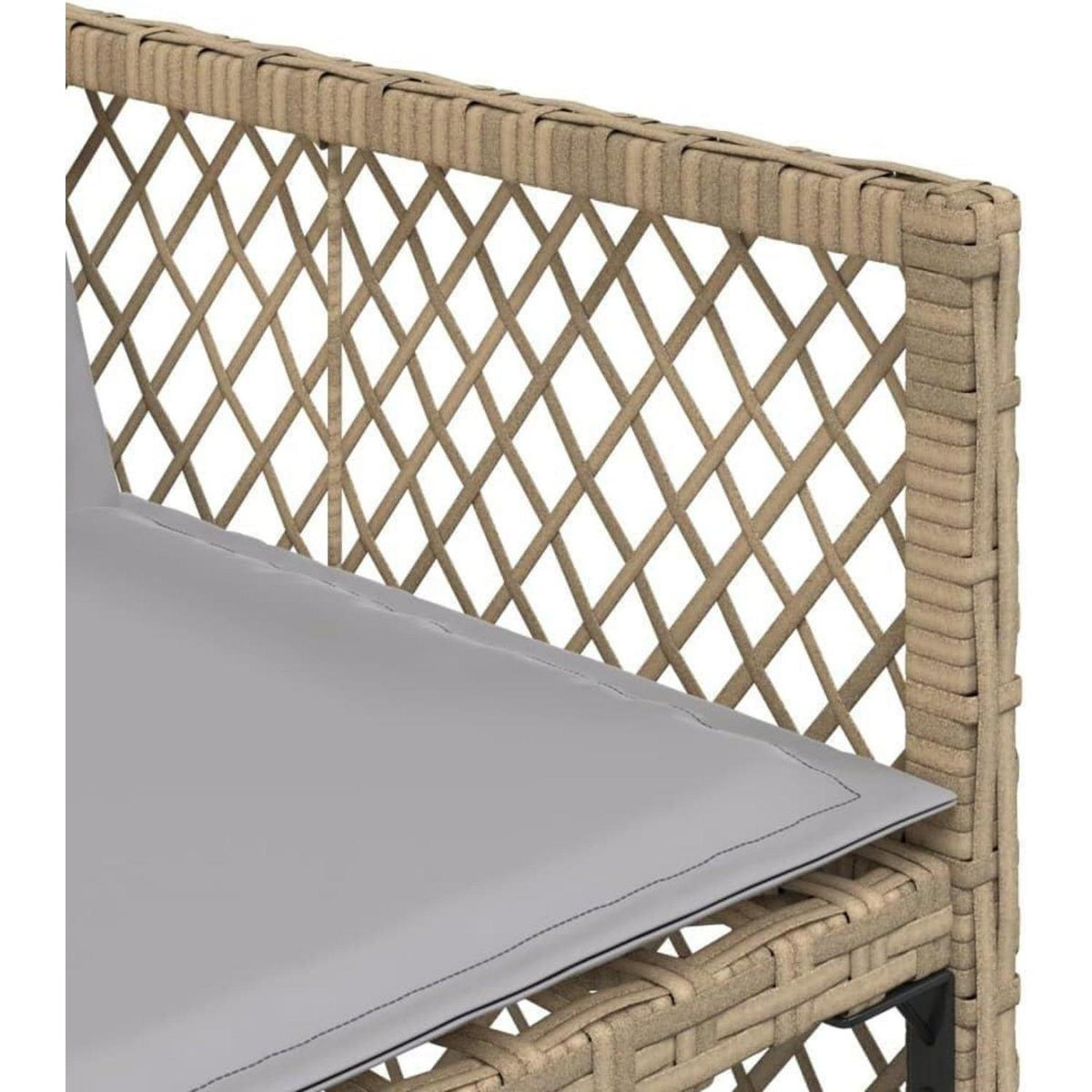 Garten Essgruppe 7-TLG. Poly Rattan mit Kissen Beige & Grau