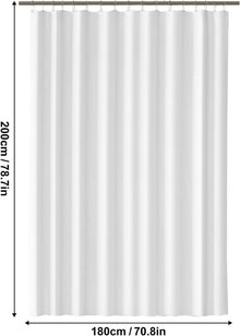 Duschvorhang 180x200 cm Weiß Wasserdicht Waschbar PEVA mit