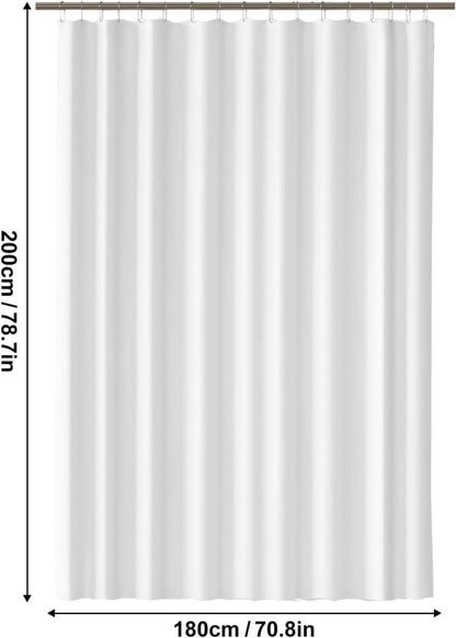 Duschvorhang 180x200 cm Weiß Wasserdicht Waschbar PEVA mit