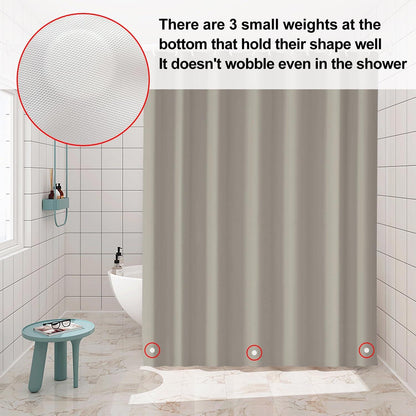 Duschvorhang 180x200 Stoff Wasserfest Waschbar Beige H200 x B180 cm