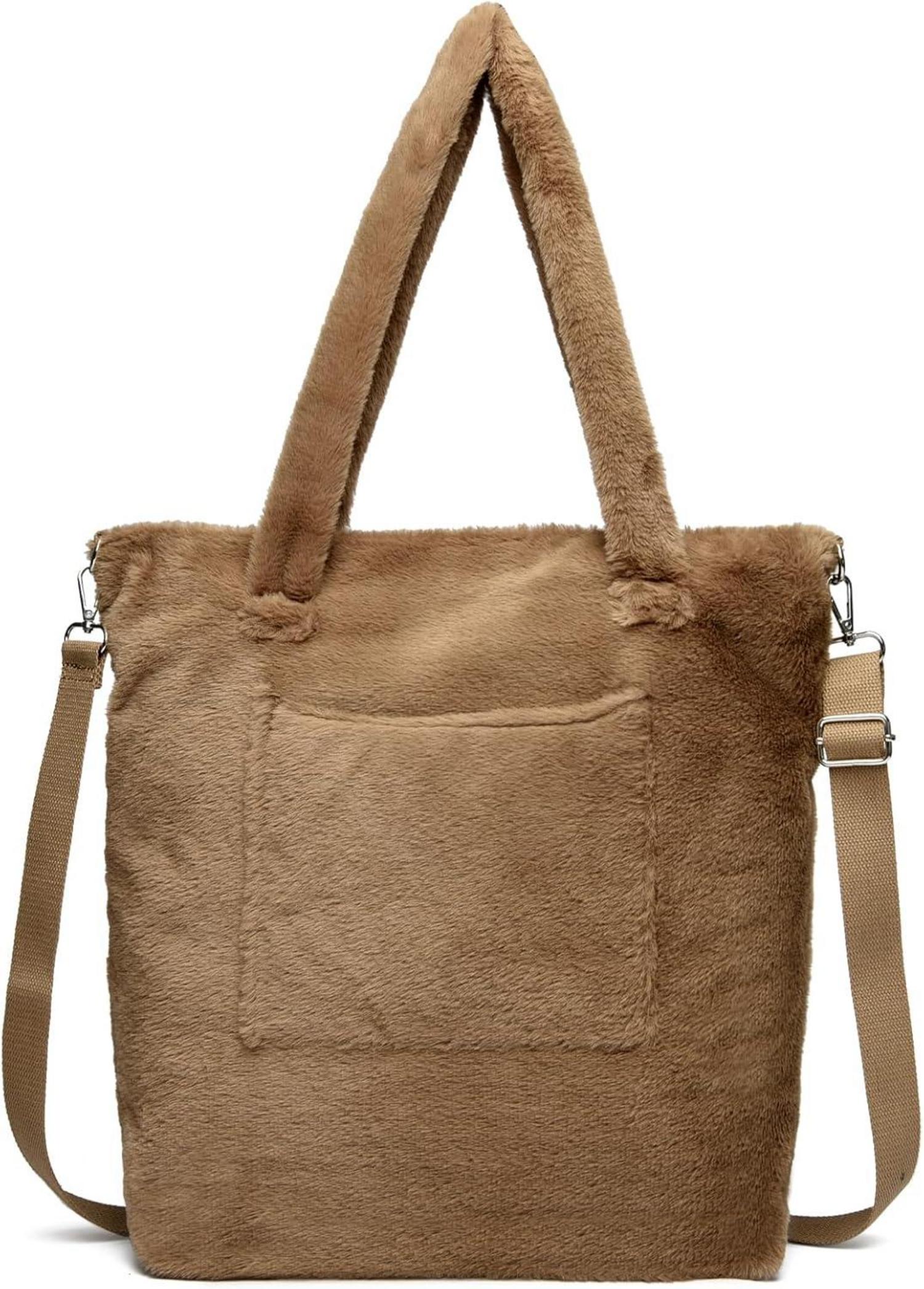 Fleece Handtasche Damen Plüschig Kunstfell Umhängetasche