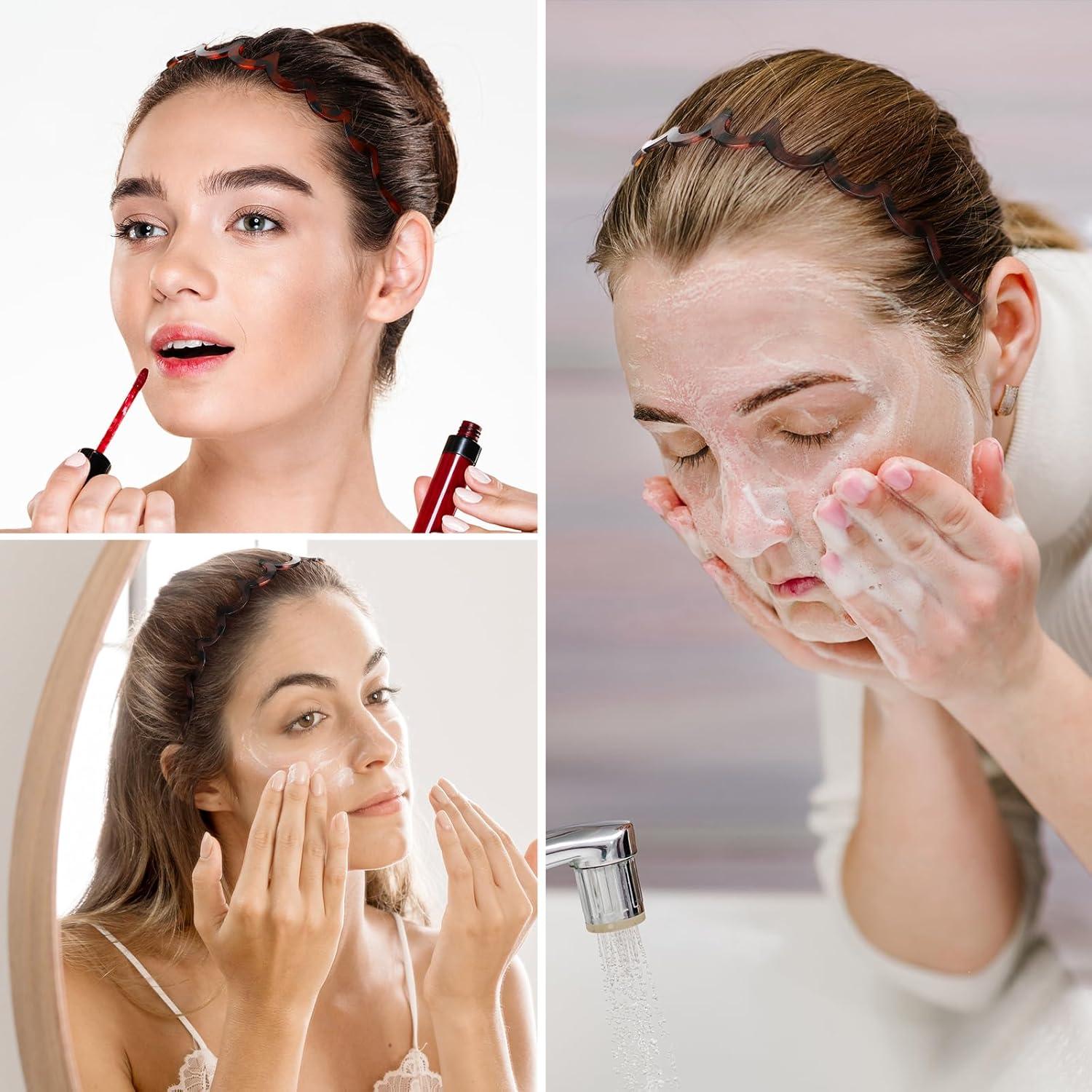 Zickzack Haarreif 4 Stück Haifischzahn Haarkamm Stirnband Make Up für