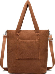 Teddyfleece Handtasche Damen Plüsch Schultertasche Umhängetasche