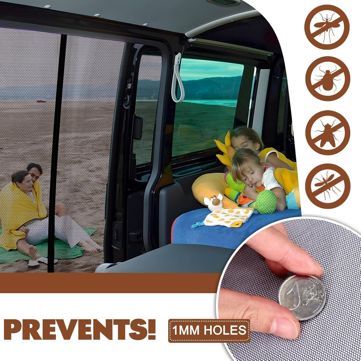 Magnetisches Moskitonetz für VW T5/T6 Schiebetür