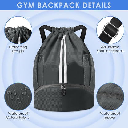 Sporttasche Turnbeutel Fußballtasche Rucksack Kordelzug Gym