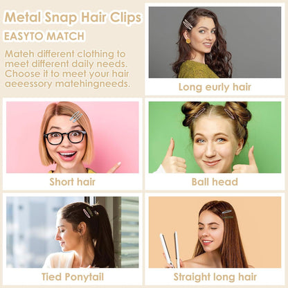 20x Sibba Dünne Haarspangen für Frauen - Anti-Rutsch Snap Barrettes Hairclips
