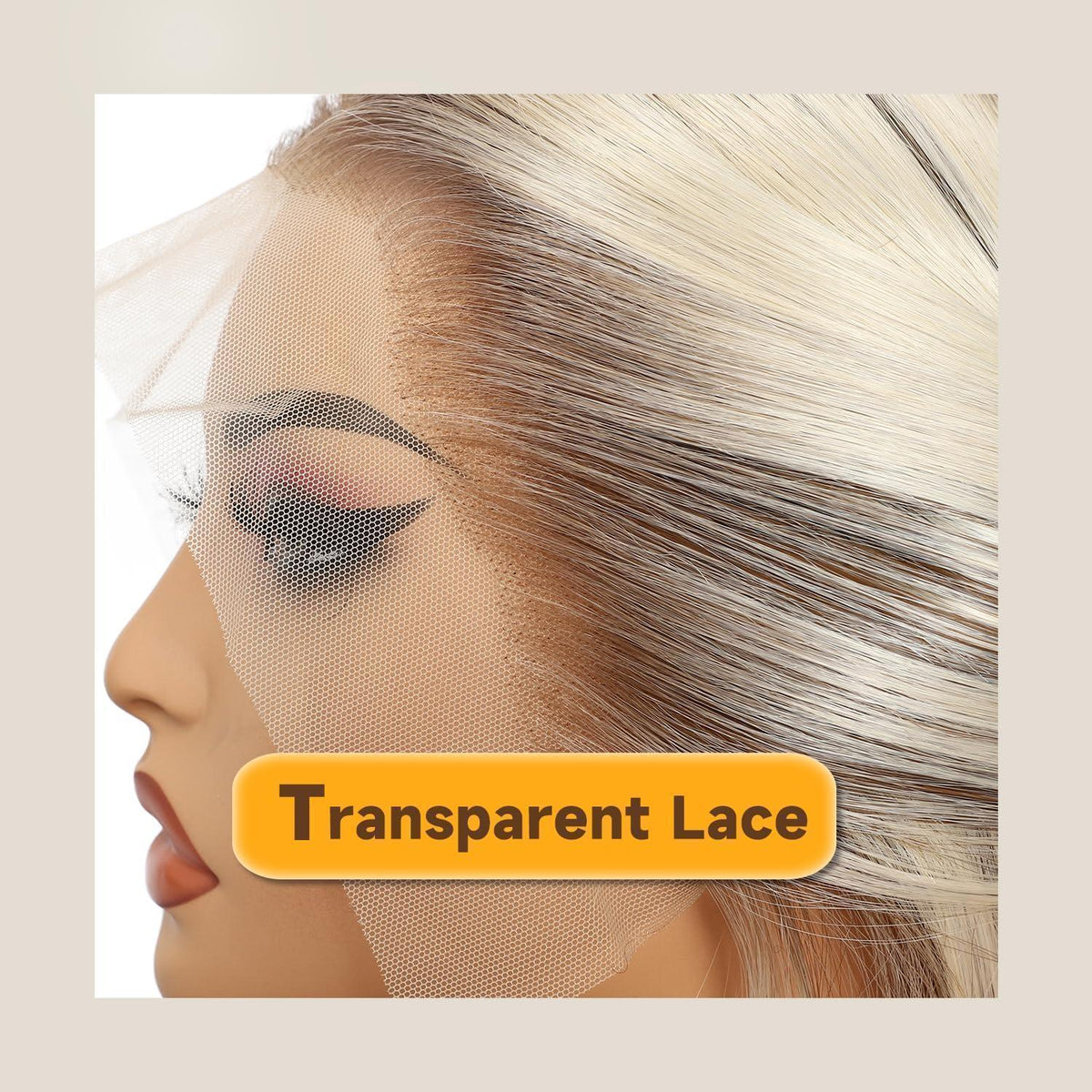 Blond Lange Gerade Perücke 13x6 Lace Front Synthetik 26 Zoll
