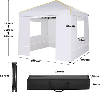 COBIZI Pavillon 3x3 Wasserdicht Stabil Faltpavillon Pop Up UV-Schutz
