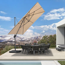 Sonnenschirm 350x350 cm Teleskopisch Groß Gartenschirm Kurbel Alu
