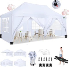Faltpavillon 3x6m Wasserdicht Stabil mit 6 Seitenwänden