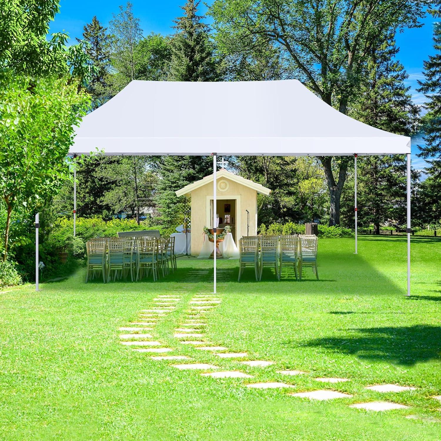 Faltpavillon 3x6m Wasserdicht Stabil Partyzelt mit 6 Seitenwänden