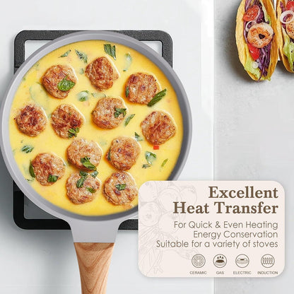 Antihaft Pfannenset mit Deckeln Keramikbeschichtung 20cm