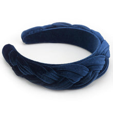Samt Geflochtenes Stirnband Trachten Haarreif Vintage Style Blau