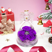 Ewige Rosen Engel Geschenkbox 5 Rosen im Glas mit