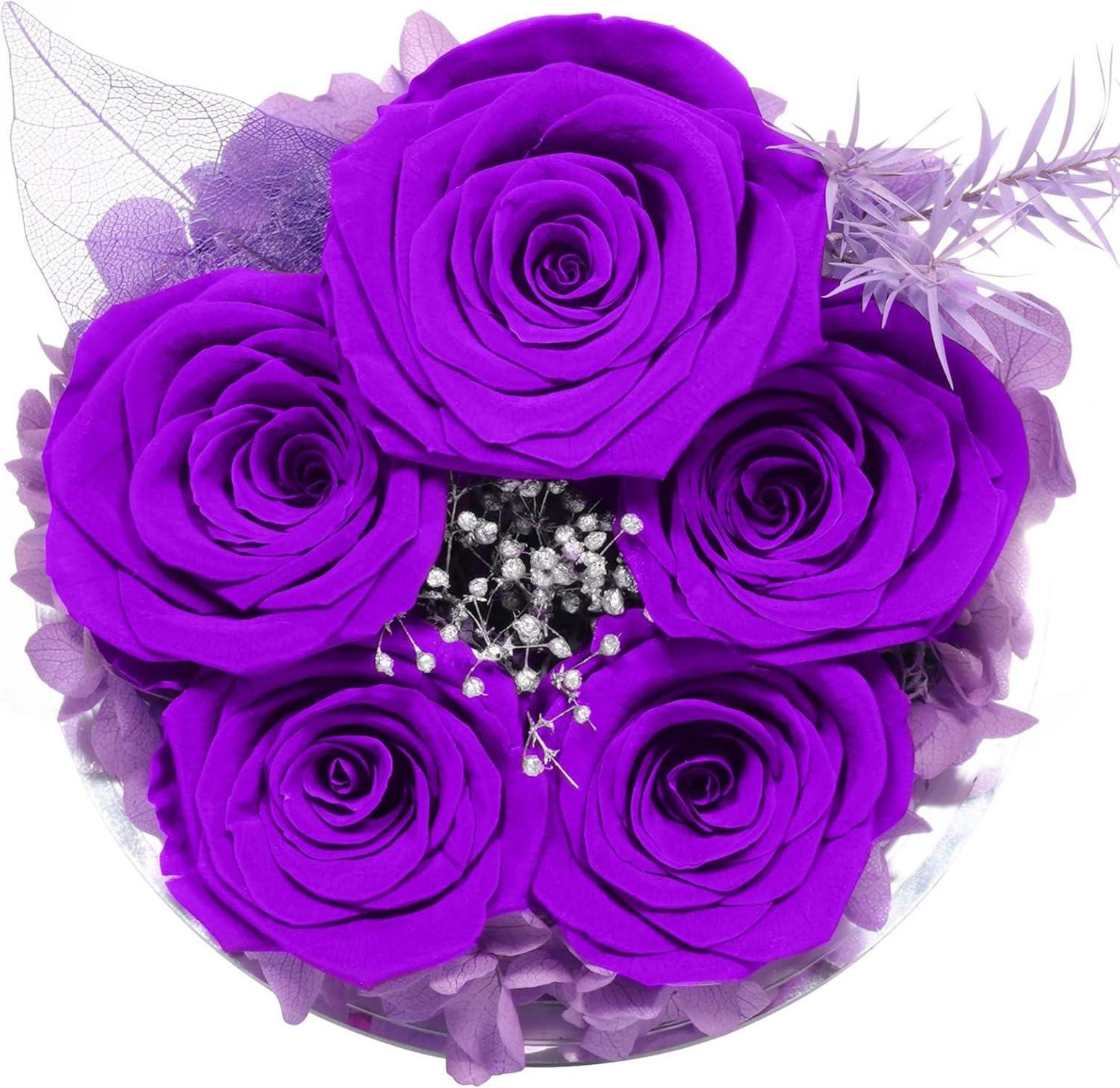 Ewige Rosen Engel Geschenkbox Violett für Frauen, Valentinstag