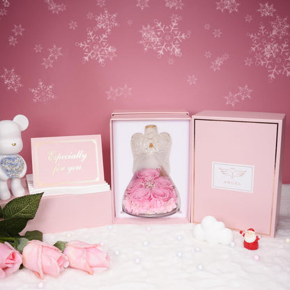 Ewige Rose Engel Geschenkbox 5 Rosen Weihnachten Oma Mutter Tag