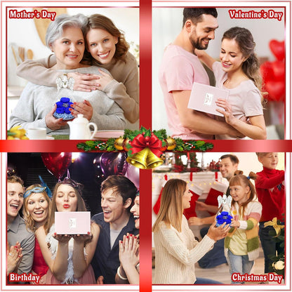 Ewige Rose Engel Geschenkbox 5 Blaue Rosen Weihnachten Muttertag